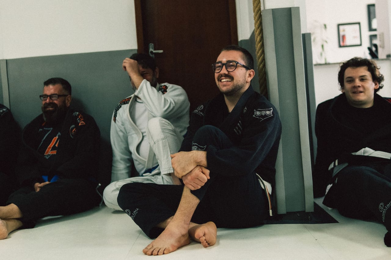 Momento de treino na BJJ Nerd Academy